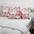 thumbnail image 3 of Pink Valentine's Day Pillow Covers, Linen Long Throw Pillow Case, Spring Floral Romance Roses Gnomes Holiday Pillow Protector Decorative Cushion Cover for Living Room/Bedroom 12" x 20", 3 of 8