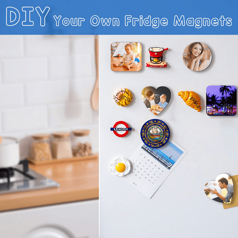 ICOSHOW Sublimation Magnet Blanks 3x3 inch, Sublimation Blank Products,  20Pcs Personalized Sublimation Fridge Refrigerator Magnets for Home Kitchen