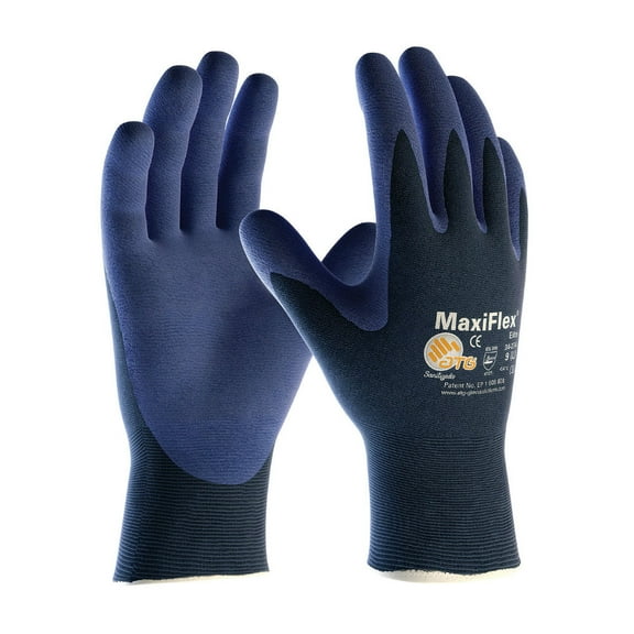 PIP Safety ATG 34274 MaxiFlex Ultra Lightweight Seamless Knit Nylon Glove with Nitrile Coated MicroFoam Grip - Size 10 - XL - 12 Pairs