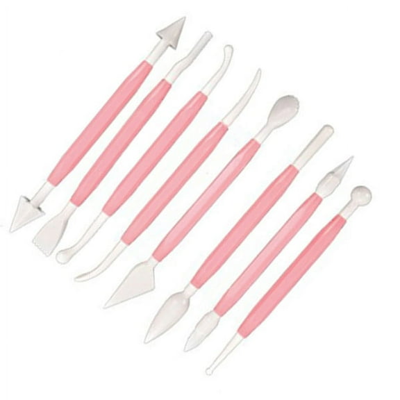 LABRIMP 1 Set Pink Cake Decorating Tools 8Pcs 16 Shapes For Cakes Sugarcraft