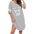 thumbnail image 3 of Sleep Shirts for Women Short Sleeve Cotton Novelty Night Shirts V Neck Oversized Nightgowns Cute Printed Nightdress, 3 of 6