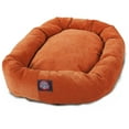 thumbnail image 2 of Majestic Pet Villa Velvet Bagel Pet Bed for Dogs, Calming Dog Bed Washable, Large, Orange, 2 of 5