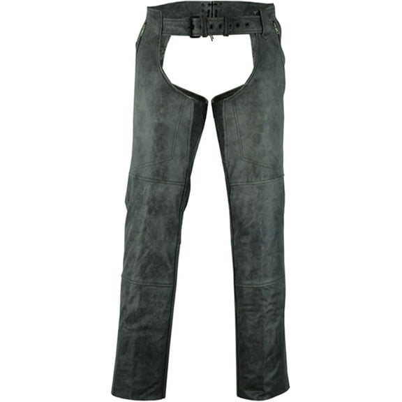 Daniel Smart Motorcycle Leather Chaps – All Season Unisex Biker Pant with Customizable fit and Carry Pockets