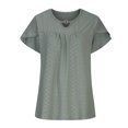 thumbnail image 6 of HAPIMO Women's Trendy Loose Tops Eyelet Dressy Tunic Clearance for Teen Girls Solid Color Ruched Summer Petal Sleeve Keyhole Neck Pullover Elegant Casual Blouses Army Green XL, 6 of 9