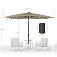 thumbnail image 2 of ACEGOSES LED Outdoor Patio 6x9ft Deck Solar Light Market Umbrella, Outside Table Umbrellas With Polyester canopy,Taupe, 2 of 8