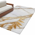 thumbnail image 2 of White Yellow Marble Area Rug 4'x6', Ink Painting Modern Art Washable Non-Slip Rugs, Low Pile Large Carpet for Living Room Bedroom Dining Room Kitchen Office Indoor Mat, 2 of 9