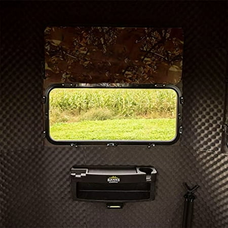 Blind Storage Wall Shelf with Rubber Lined Shelves and Stump Light for Banks Stump Blind Hunting Gear and Personal Belongings