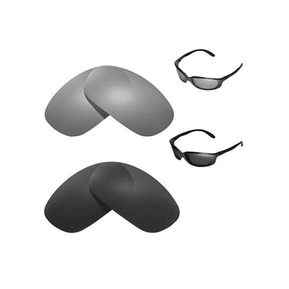Walleva Polarized Titanium   Black Replacement Lenses For Costa Del Mar Brine Sunglasses
