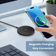 Wireless Charger, 15W Charging Pad Compatible with iPhone 17 16 15 14 13 12 Series, Compatible with AirPods, Slim Portable Design, Black(3 Pack)
