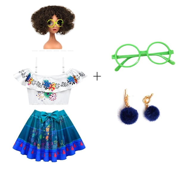 Niñas princesa vestido Cosplay Anime Halloween disfraz gafas pendiente zhangyuxiang unisex