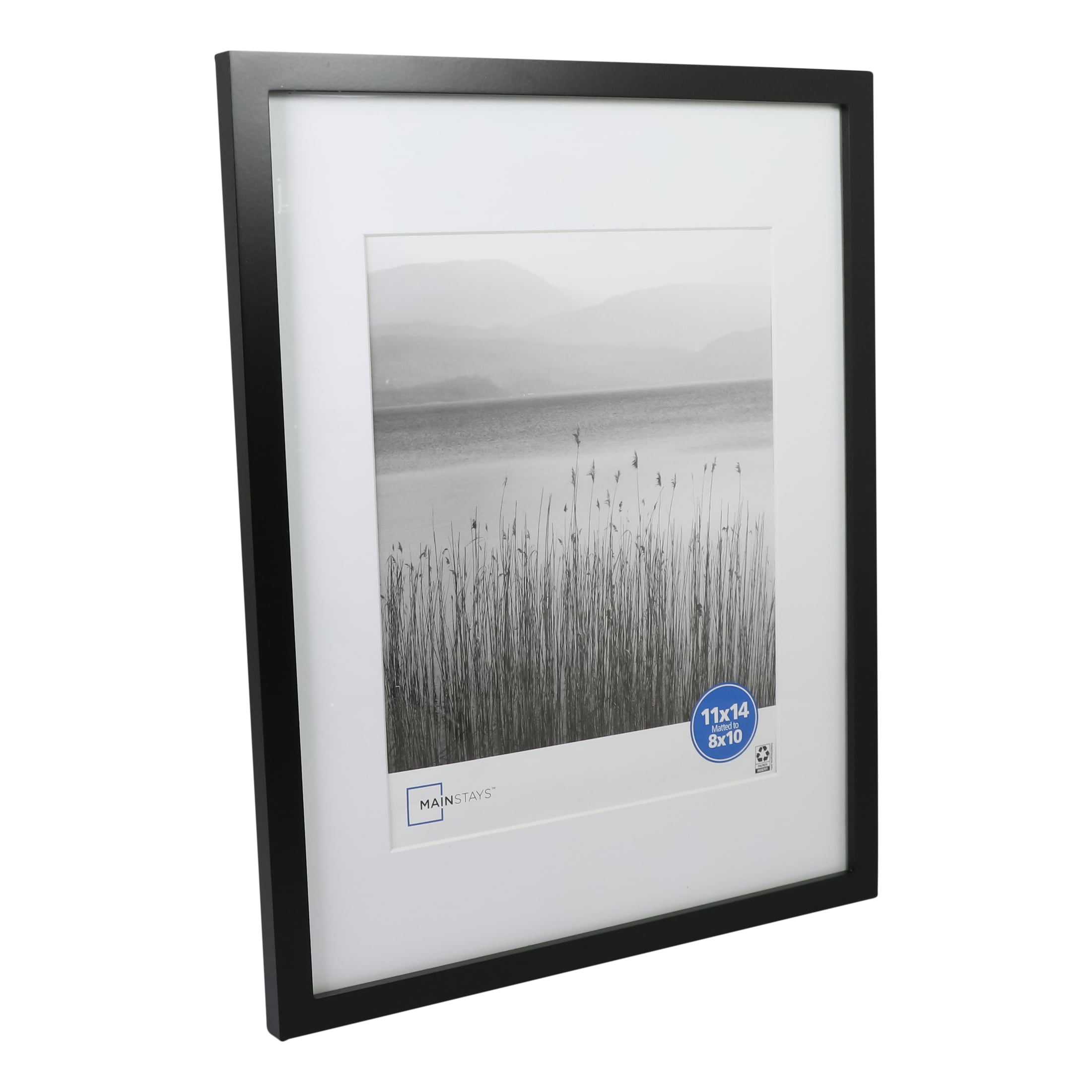 Mainstays 11x14 Matted to 8x10 Linear Gallery Wall Picture Frame, Black, Set of 4