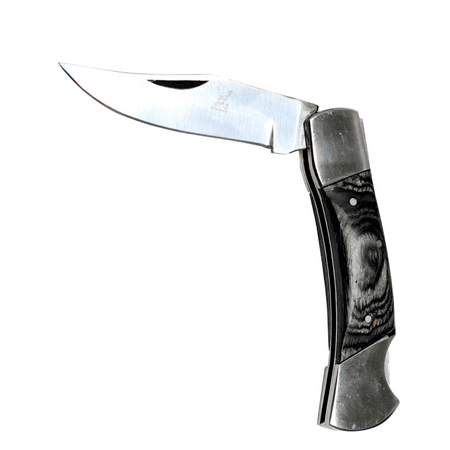 The BoneEdge 7 Classic Folding Knife Black Pakkawood Handle with Sheath