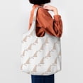 thumbnail image 4 of Xecao's Leopard Print Canvas Tote Bag is a versatile choice for women, serving as a stylish beach bag, shopping bag,and reusable grocery bag., 4 of 5