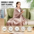thumbnail image 4 of Large Electric Heating Blanket with 10H Timer & 5 Warmth Levels, Machine Washable King Size 100x90 Flannel Throw, Dual Control, ETL FCC Safe (Beige), 4 of 7