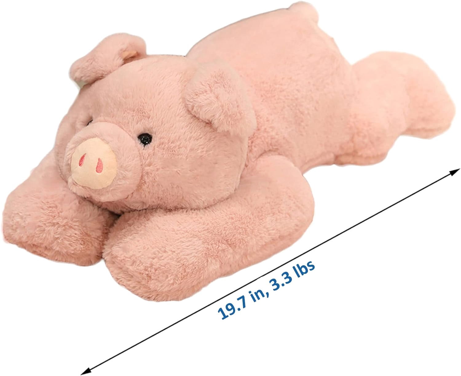 Weighted Stuffed Animals, 19.7in 3.3lbs Weighted Pig Stuffed Animal Toy Cute Pink Pig Plush Pillow for Adults Boys Girls