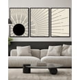 thumbnail image 2 of SHENIFY Boho Sun Wall Art 16x24in3pcs Black Framed Black Lines Warm Minimalist Bohemain Wall Printing Prints Decor, 2 of 5