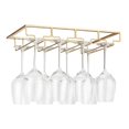 thumbnail image 1 of Estante para copas de vino FOMANSH para debajo del armario, metal dorado, 4 filas, 1 of 7