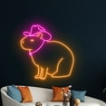 thumbnail image 4 of Handmadetneonsign Cowboy Capybara Neon Sign, Capybara Cowboy Led Sign, Cowboy Hat Capybara Light, 4 of 5