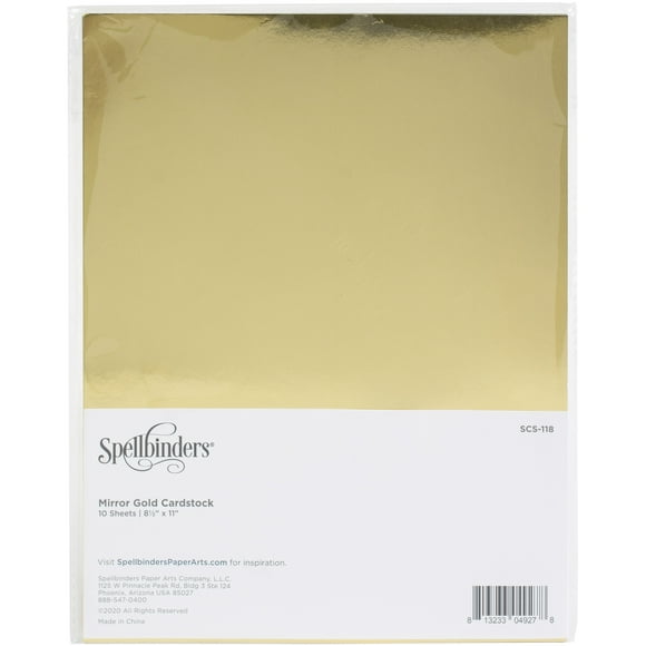 Spellbinders Couleur Essentials Cardstock 8.5"X11" 10/Pkg-Mirror Gold