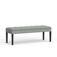 thumbnail image 2 of 46.5" Upholstered Bench with Wood Legs in Stone (Light Gray), 2 of 4