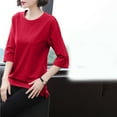 thumbnail image 4 of Zpanxa Tee-Shirt Ample Polyvalent pour Femmes, Rayé, Décontracté, Quotidien, 4 of 8