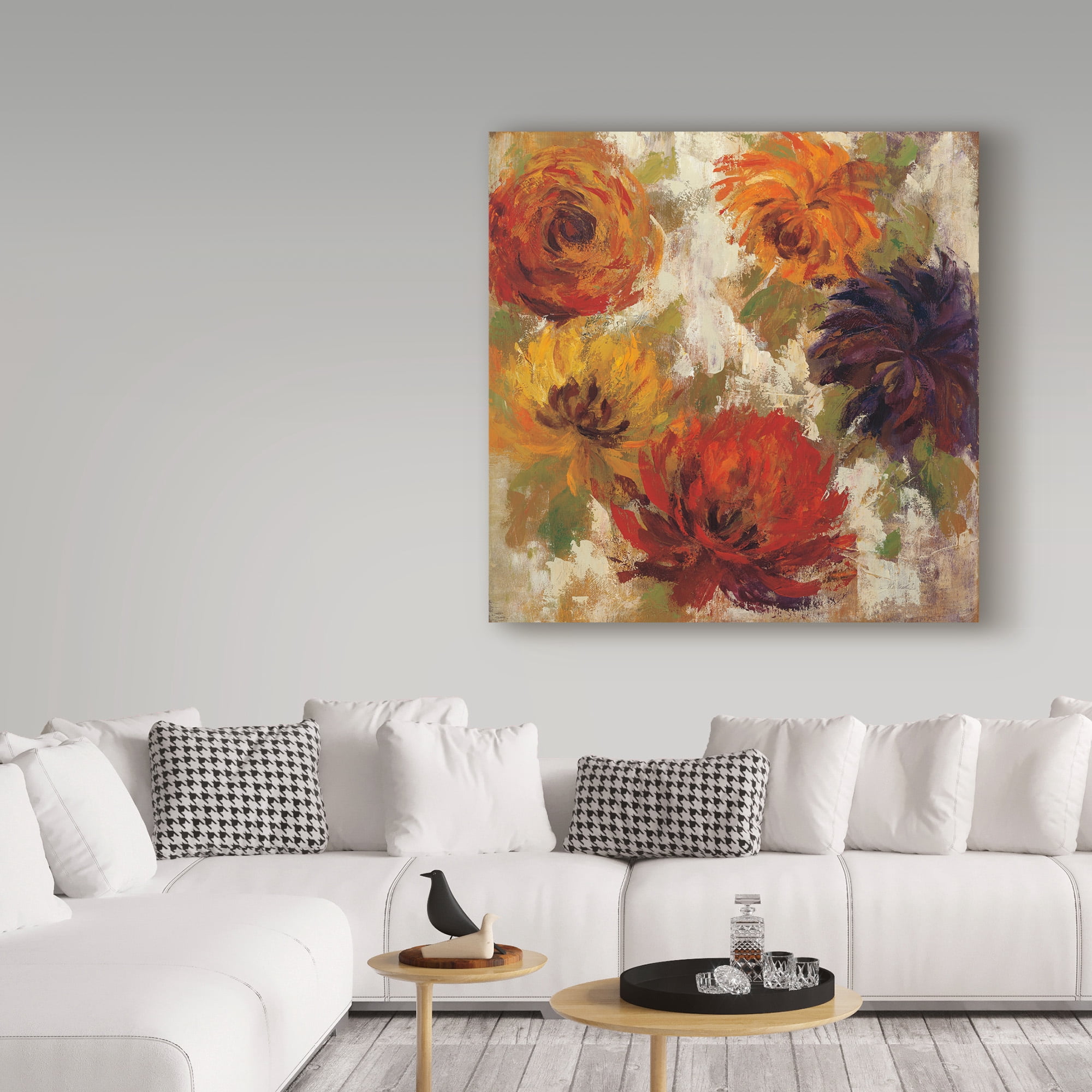 Trademark Fine Art 'Fiery Dahlias II' Canvas Art by Silvia Vassileva