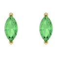 thumbnail image 3 of 1 ct Screw-Back Stud Earrings for Women | 8x4mm Marquise Cut Simulated Green Diamond | 18K Yellow Gold, 3 of 5