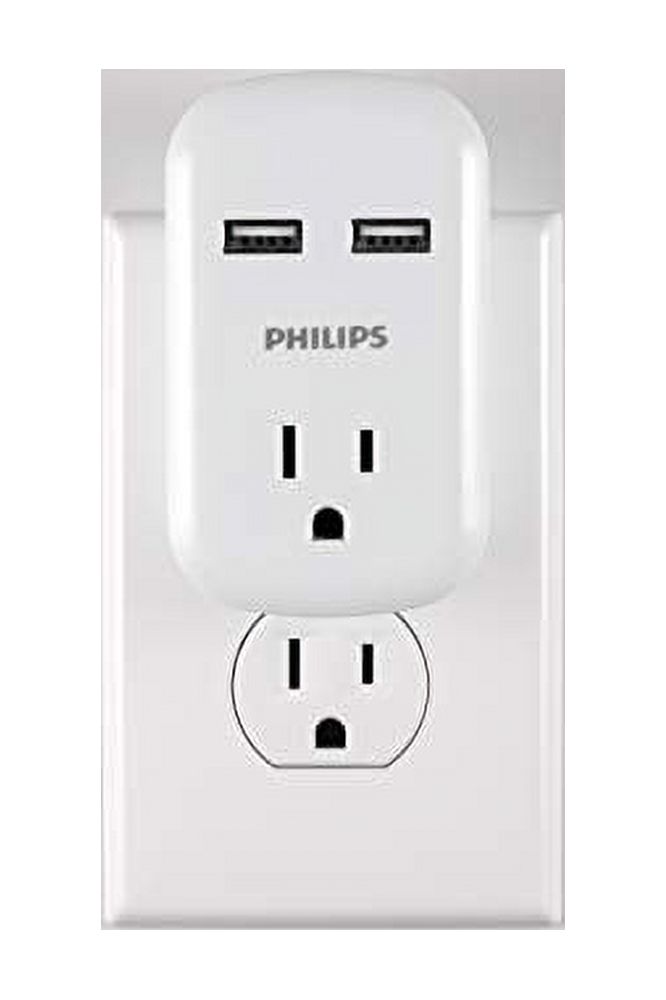 Philips Wall Tap with 2 USB Ports and 1 Outlet photo 7