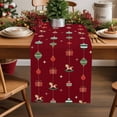 thumbnail image 2 of Christmas Dresser Scarf Farmhouse, Dining Table Decorations for Wedding/Parties, Winter Xmas Balls Gifts Red Table Runner 36 Inches Long for Kitchen Dining, 13 x 36 In, 2 of 9