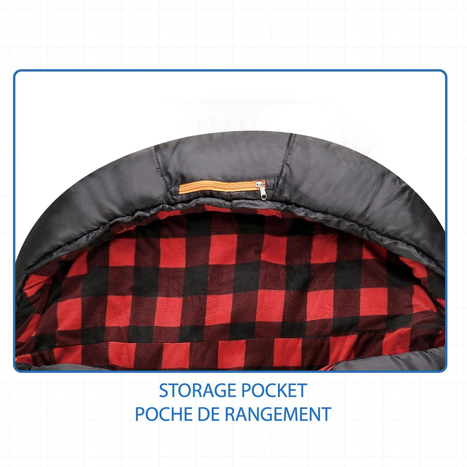 Sac de couchage Ozark Trail -10 °C, 216 cm (L) x 89 cm (l), température nominale +14 °F/-10 °C, extérieur en polyester, noir Sac de couchage