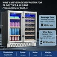thumbnail image 2 of 2025 New 30 Inch Beverage and Wine Cooler - Dual Zone Built-In/Freestanding, Holds 28 Bottles and 80 Cans, Independent Temp Control, Quiet Compressor, for Red, White & Champagne, 2 of 8