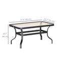 thumbnail image 2 of 37" Outdoor Patio Coffee Table with 1.4" Ripple Tempered Glass Top and Rust-Resistant Metal Frame, Black Rectangular Garden Table for Patio, Conservatory, and Backyard Spaces, 2 of 7