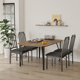 thumbnail image 1 of CazToi Juego de mesa de comedor de 5 piezas para 4, mesa y sillas de cocina que ahorra espacio con diseño de esquinas recortadas, superior de madera MDF y estructura metálica, 1 of 8