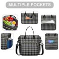 thumbnail image 2 of Gray and Black Checkered Pattern Insulated Leakproof Lunch Box for Women, Large Lunch Bag for Tween Teen Adult, Loncheras Para Mujer for Work Beach Travel Picnic Camping, 2 of 6