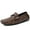 Brown, variant on Men's Casual Loafers Slip On Leather Shoes Lightweight Driving Shoes Male Moccasins Classic Penny Loafer Flats Boat Shoes