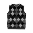 thumbnail image 4 of Mens Vintage Vest V-Neck Sleeveless Knitted Pullover Top Casual Sports Casual Business Vests, 4 of 5