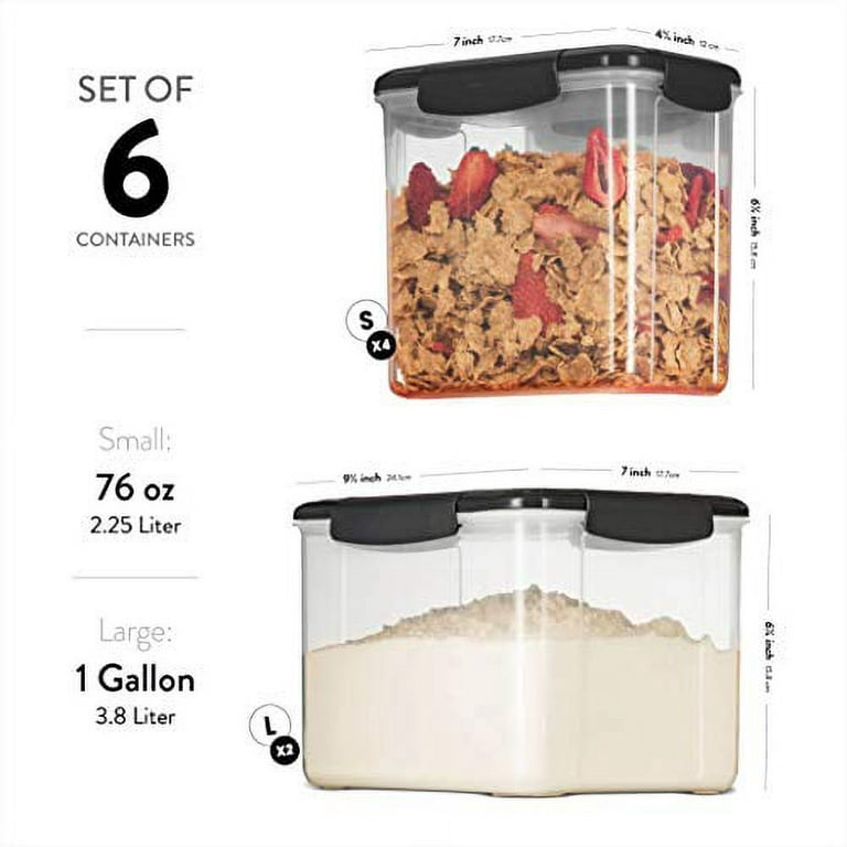  Shazo Airtight Food Storage Containers 12 PC Set, Kitchen  Pantry Organization Plastic Containers + Labels +Marker BPA FREE for Sugar,  Rice, Cereal, Flour + Interchangeable Lids: Home & Kitchen