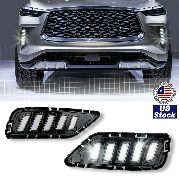LED Front Daytime Running Light Turn Signal Lamp Fog For Infiniti QX60 2022-2024