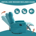 thumbnail image 4 of Blue Fabric Manual Recliner Chair with 360° Swivel Rocker and Reclining Function for Living Room, 4 of 8