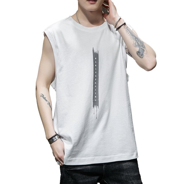 Camiseta sin mangas para hombre, camiseta de gimnasio informal, ligera, transpirable, de fibra de poliéster, absorbente del sudor, para Fitness