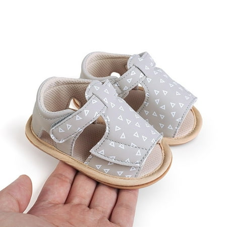 

Hinvhai Infant Girl Boy Sandals Summer Outdoor Comfort Casual Beach Shoes Anti Slip Rubber Sole Newborn Toddler First Walking Shoes Clearance Gray 5(12)