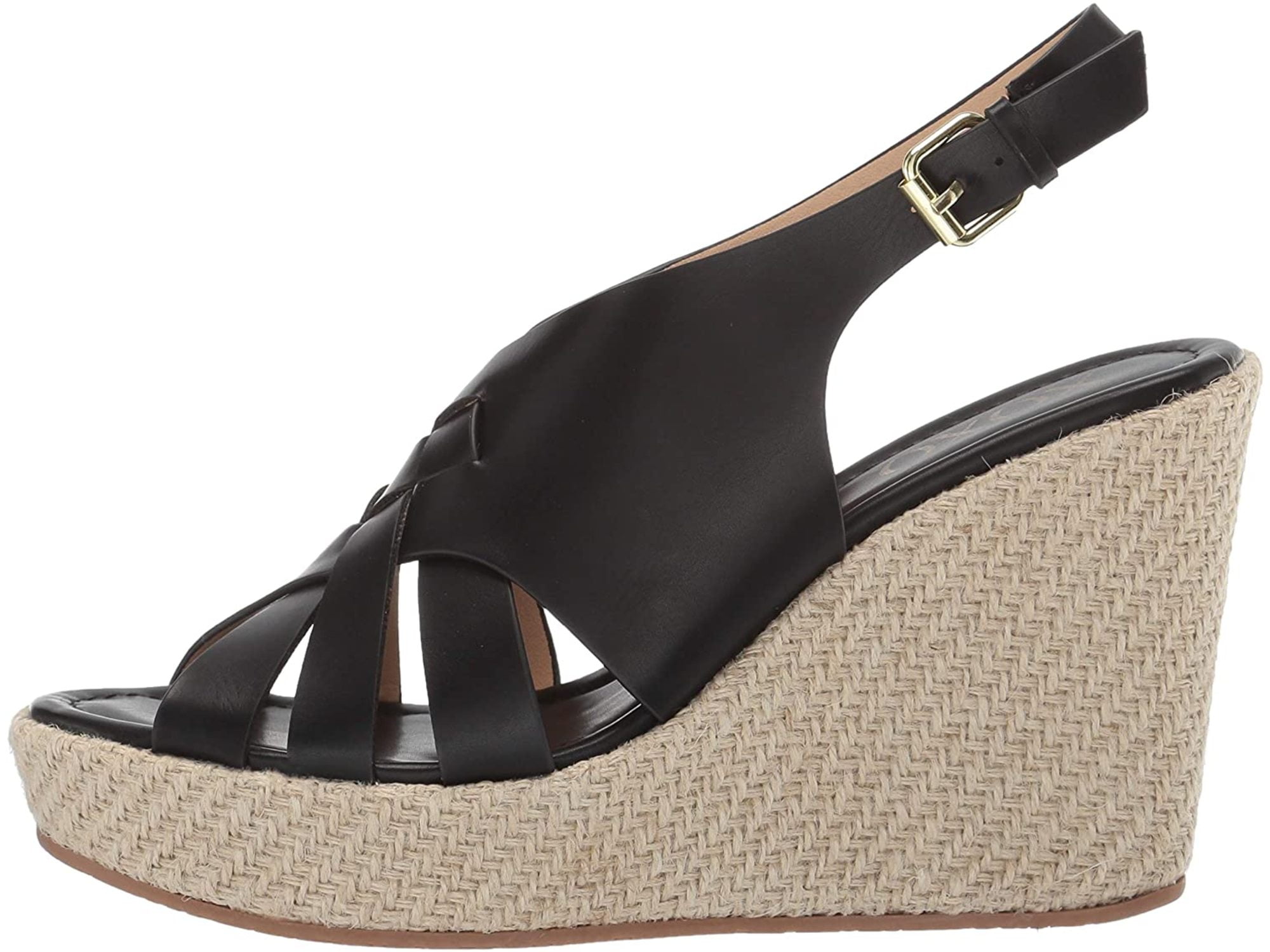 xoxo black wedge sandals