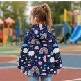 thumbnail image 4 of Sewkxo Toddler Rain Jacket Waterproof Hooded Rain Coats for Girls Windbreaker Outwear,Dark Blue 120, 4 of 6