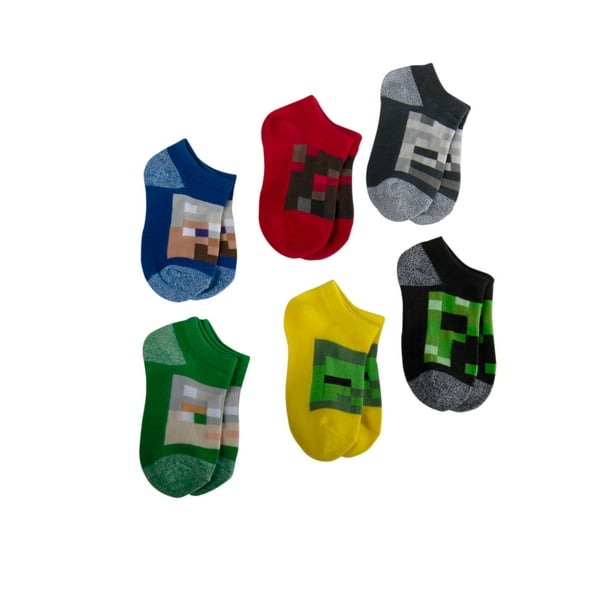Minecraft Minecraft, Boys Socks, 6 Pack No Show (Little Boys & Big