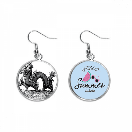 china culture qing dynasty line drawing earring drop summer watermelon earring wear