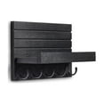 thumbnail image 4 of Mainstays Shelf Mail and Key Wall Mount Rack Organizer with 5 Key Hooks, Black, 4 of 9