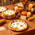 thumbnail image 7 of Qocolcyl 16 Pack Fall Pumpkin Maple Leaf Disposable Paper Plates, 9in Harvest Paper Tableware Set, Disposable Party Supplies for Thanksgiving Halloween Indoor Outdoor Halloween Decorations, 7 of 7