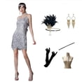 thumbnail image 5 of Conjunto vintage sexy con borlas y tirantes para mujer, tallas grandes S-3XL, vestido de noche con lentejuelas, 5 of 5