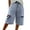 Light blue, variant on FUNUONY Bermuda Jean Shorts for Women High Waisted Trendy Destroyed Denim Shorts Knee Length Cutoff Loose Fit Long Shorts Loose Slim Straight Hole Denim Shorts Plus Size Five Pants Light Blue 3Xl