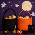 thumbnail image 6 of ACDANC 2026 New Personalized Halloween Basket – Cotton Rope Pumpkin Basket,Trick-Or-Treating Candy Tote,Boo Bucket,Halloween Gifts Basket for Kids & Adults White, 6 of 7